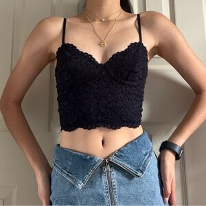 Dark Navy Blue Bustier Top